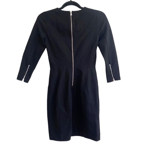 J. Crew 3/4 Sleeve Structured Ponte Sheath Dress Black 0 - Picture 2 of 6